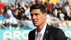 Dunedin (New Zealand), 28/07/2023.- Argentina head coach German Portanova react during the FIFA Women's World Cup group G soccer match between Argentina and South Africa, in Dunedin, New Zealand, 28 July 2023. (Mundial de Fútbol, Nueva Zelanda, Sudáfrica) EFE/EPA/RITCHIE B. TONGO
