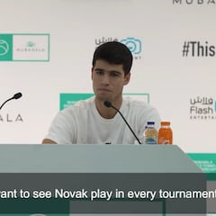 Alcaraz: “Quiero ver a Djokovic en todos los torneos”