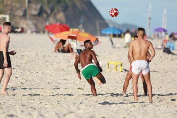 Vinicius having holiday fun on the Rio beaches