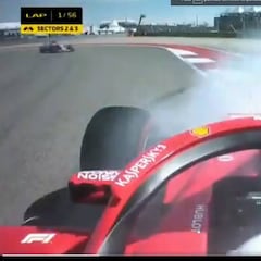 Trompo de Vettel al empezar que le hizo perder 10 puestos