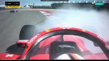 Trompo de Vettel al empezar que le hizo perder 10 puestos
