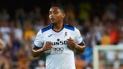 Luis Fernando Muriel durante un amistoso de pretemporada con Atalanta ante Valencia en Mestalla.