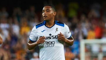 Luis Fernando Muriel durante un amistoso de pretemporada con Atalanta ante Valencia en Mestalla.