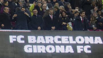 Delfí Geli, presidente del Girona, en el Camp Nou.