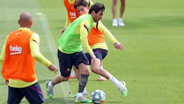 Messi, en un entrenamiento.