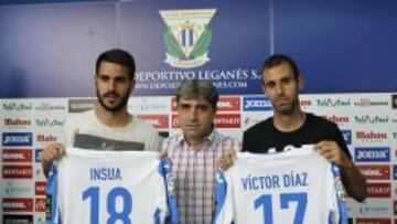 El Leganés presenta a Insua y Víctor y no descarta más fichajes