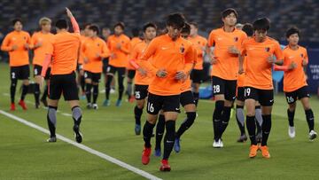 Entrenamiento del Kashima Antlers previo al partido de semifinales del Mundial de Clubes contra el Real Madrid.