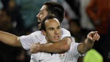 Landon Donovan, capitán de la selección de Estados Unidos, celebra un gol durante la pasada edición de la Copa Confederaciones.