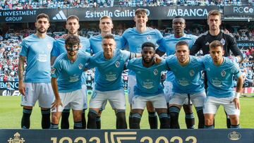 Formaci¨®n inicial del Celta en el partido contra el Alav¨¦s disputado en Bala¨ªdos.