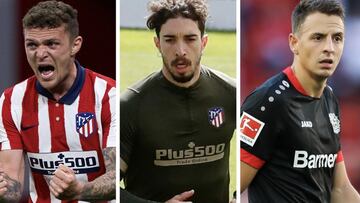 Trippier, Vrsaljko y Arias, los tres laterales derechos del Atl&eacute;tico. 