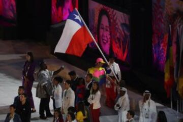 El Team Chile en el Maracaná para la ceremonia.