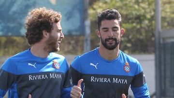 23/04/15 ENTRENAMIENTO RCD ESPANYOL LUCAS VAZQUEZ CA&Ntilde;AS ALVARO ARBILLA FUENTES