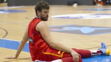 Marc Gasol, durante un entrenamiento de la Selecci&oacute;n espa&ntilde;ola.