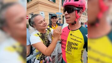 A gritos esta fan logró llamar la atención de Rigoberto Urán