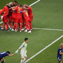 Córner de Japón en el 94' y lo que hace a continuación Bélgica ya es historia de los Mundiales