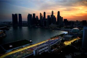 Panorámica de la ciudad de Singapur y de parte de su circuito.