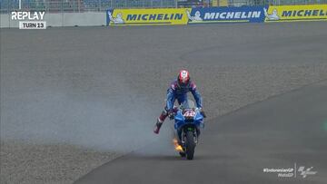 Rins tras el incendio de la Suzuki: "Pensaba que iba a explotar"