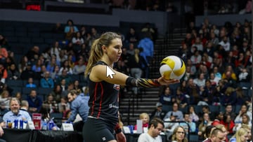 María Schlegel, en su partido de debut.