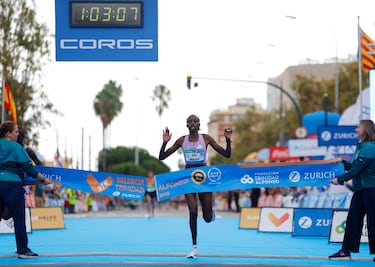 Kejelcha y Ngetich cumplen; Almgren hace historia en Valencia