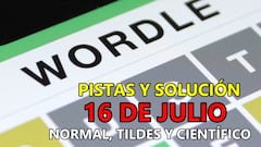 Wordle en español, científico y tildes para el reto de hoy 16 de julio: pistas y solución