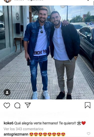 Koke y Gabi se reencuentran... y Griezmann reacciona