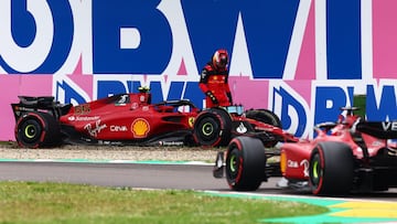 Carlos Sainz y Charles Leclerc (Ferrari F1-75). &Iacute;mola, Italia. F1 2022.