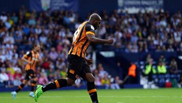 Hull City's Oscar Estupinan celebrates scoring during the Sky Bet Championship match at The Hawthorns, West Bromwich. Picture date: Saturday August 20, 2022. (Photo by David Davies/PA Images via Getty Images)
