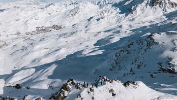 La estación de esquí de Val Thorens vista desde el aire