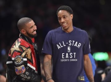 Drake y DeMar DeRozan durante el All Star Game de 2016.