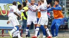 Muriel anota su segundo gol con la Sampdoria frente al Atalanta