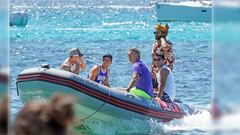 Luis Suarez, Leo Messi and Cesc Fabregas on holidays in Formentera on Monday 29 July 2019