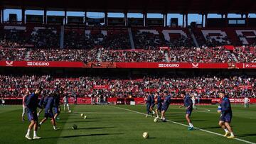 Imagen del entrenamiento a puerta abierta del Sevilla del pasado 5 de enero.