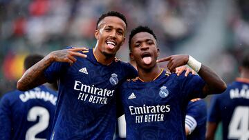Vinicius y Militao, en el Elche-Real Madrid de hace un año.