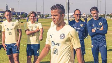 Giovani Dos Santos en el entrenamiento del América.