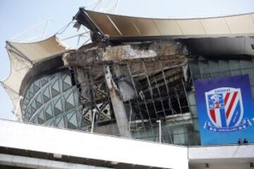 Incendio en el estadio del Shanghái Shenhua