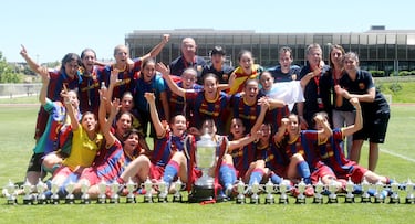 El club de la Ciudad Condal se coloca como el equipo que tiene más Copas de la Reina con un total de nueve (1994, 2011, 2013, 2014, 2017, 2018, 2020, 2021 y 2022). En la foto, el equipo que conquistó la Copa de 2011. 

 