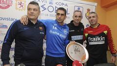 Xavi Pascual, Jos&eacute; Javier Gonz&aacute;lez, Rafael Guijosa, y Carlos Viver, en la presentaci&oacute;n de la Copa Asobal 2016.