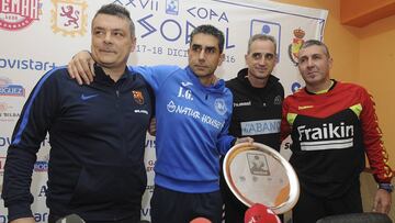 Xavi Pascual, Jos&eacute; Javier Gonz&aacute;lez, Rafael Guijosa, y Carlos Viver, en la presentaci&oacute;n de la Copa Asobal 2016.