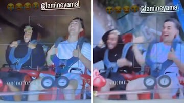 Gavi y Lamine se hacen virales subidos a esta atracción en PortAventura