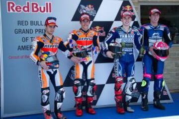 Moto GP. Los españoles Dani Pedrosa, Marc Márquez, Jorge Lorenzo y Aleix Espargaró