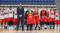 03/02/20 ACTO DESPEDIDA SELECCION FEMENINA BALONCESTO 
 JORGE GARBAJOSA PRESIDENTE FEDERACION ESPA&Ntilde;OLA DE BALONCESTO FEB 
 JOSE MANUEL RODRIGUEZ URIBES MINISTRO DE DEPORTES
 LAIA PALAU 