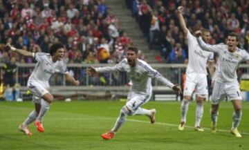 Sergio Ramos celebra el 0-1.