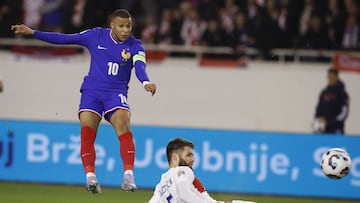 Mbappé en una jugada en el partido del pasado miércoles ante Croacia.