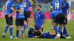 La selecci&oacute;n italiana celebra un gol.