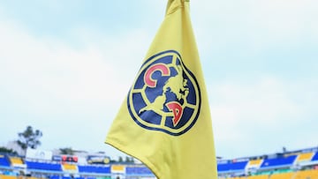 Flag of America during the Semi-Final second leg match between America and Cruz Azul as part of the Liga BBVA MX, Torneo Clausura 2025 at Ciudad de los Deportes Stadium on May 18, 2025 in Mexico City, Mexico.