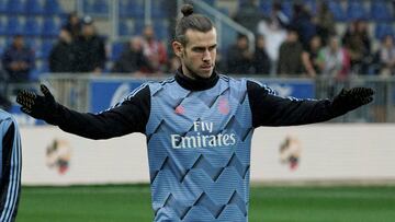 Bale, en el calentamiento del partido contra el Alav&eacute;s en Vitoria.