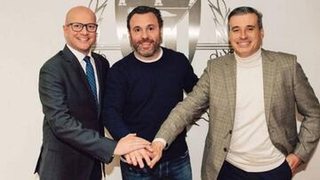 Matt Fenaert, Sergio González y Miguel Ángel Gómez, CEO, entrenador y director deportivo del Real Valladolid, respectivamente.