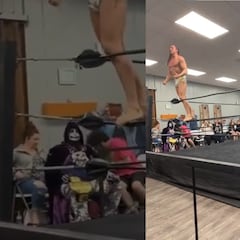 Ex estrella de la WWE se hace viral por aparecer en lucha amateur