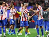 14/04/26 ATLETICO DE MADRID vs BARCELONA
PARTIDO CHAMPION LEAGUE
CUARTOS DE FINAL VUELTA
GRIEZZMAN MOLINA LLORENTE Y LENGLET ALEGRIAS AL FINAL DEL PARTIDO