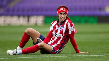 Jo&atilde;o F&eacute;lix celebra la Liga tras el Valladolid-Atl&eacute;tico.